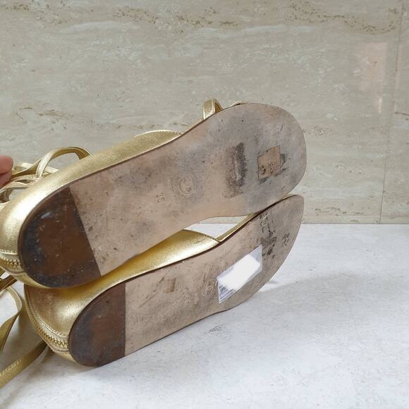 Chanel Gold Gladiator Sandals Sz.38 - Picture 7 of 16